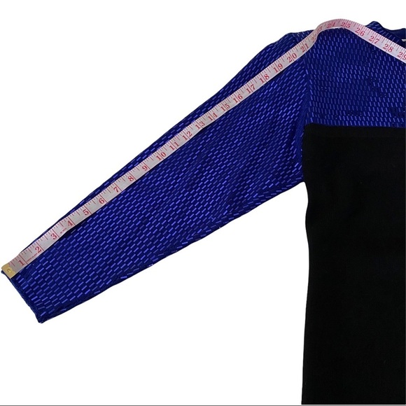 St. John Evening Black Cobalt Blue Sequined Evening Dress Cocktail Party Luxe 10 - Picture 11 of 14